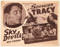 5f264 SKY DEVILS TC R38 Howard Hughes, super close up of pilot Spencer Tracy + pretty Ann Dvorak!