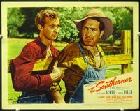 5f855 SOUTHERNER LC '45 directed by Jean Renoir, Zachary Scott holding man by fence!