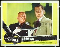 5f884 SUNSET BOULEVARD LC#1 '50 William Holden is creeped out by intense butler Erich von Stroheim!
