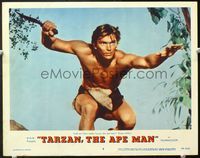 5f903 TARZAN THE APE MAN LC#8 '59 classic pose of Denny Miller crouching with knife!