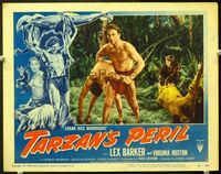 5f904 TARZAN'S PERIL LC#4 '51 Lex Barker in jungle with Cheetah holding native!