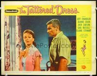 5f907 TATTERED DRESS LC #5 '57 close up of Jeff Chandler with beautiful Jeanne Crain!