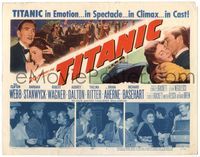 5f285 TITANIC TC '53 great images of Clifton Webb & Barbara Stanwyck on legendary ship!