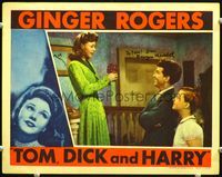 5f064 TOM, DICK & HARRY signed LC '41 by Burgess Meredith, who has just given Ginger Rogers flowers!