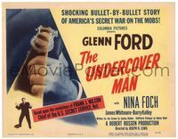 5f291 UNDERCOVER MAN TC '49 lawman's badge shines a light on Glenn Ford posing as gangster!