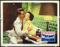5f976 WHIRLPOOL LC#2 '50 Richard Conte & pretty Gene Tierney in pajamas in bed!