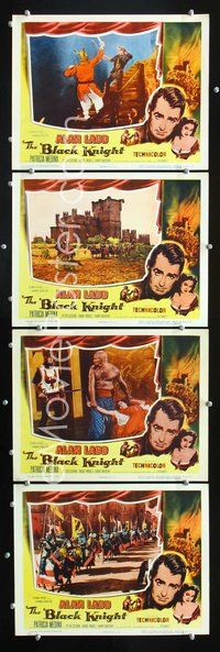 5g031 BLACK KNIGHT 4 LCs '54 Alan Ladd as medieval swordsman, Patricia Medina!