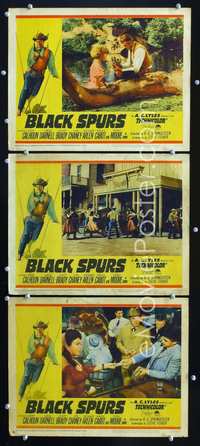 5g391 BLACK SPURS 3 LCs '65 cowboy Rory Calhoun, Linda Darnell in her final role!