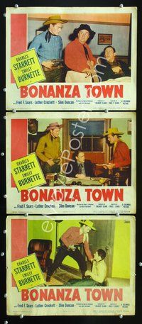 5g400 BONANZA TOWN 3 LCs '51 Charles Starrett as Durango Kid & Smiley Burnette!