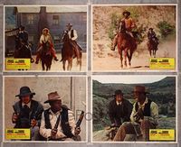 5g039 BUCK & THE PREACHER 4 LCs '72 cowboys Sidney Poitier, Harry Belafonte w/guns & horses!