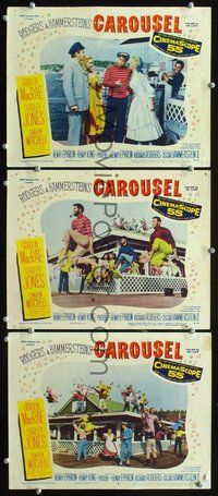 5g429 CAROUSEL 3 LCs '56 Shirley Jones, Gordon MacRae, wild dance numbers!
