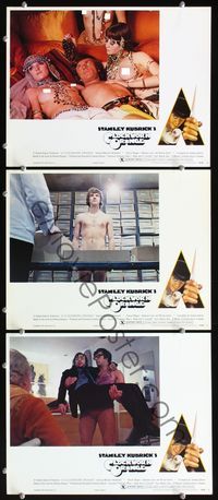 5g450 CLOCKWORK ORANGE 3 LCs '72 Stanley Kubrick classic, Malcolm McDowell & topless women!