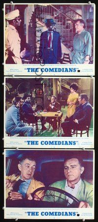 5g454 COMEDIANS 3 LCs '67 Richard Burton, Elizabeth Taylor, Alec Guinness, Peter Ustinov