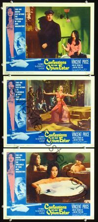 5g456 CONFESSIONS OF AN OPIUM EATER 3 LCs '62 Vincent Price, Linda Ho, June Kim!