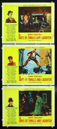 5g473 DAYS OF THRILLS & LAUGHTER 3 LCs '61 wacky images of early comedians!