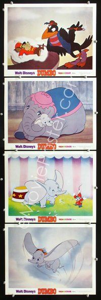 5g083 DUMBO 4 LCs R72 Walt Disney circus elephant classic!