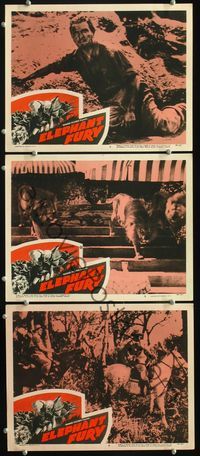 5g505 ELEPHANT FURY 3 LCs '53 German, blood-crazed zoo animals escaped!