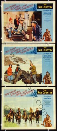 5g515 FAR COUNTRY 3 LCs R62 cowboy James Stewart on horseback, Ruth Roman!
