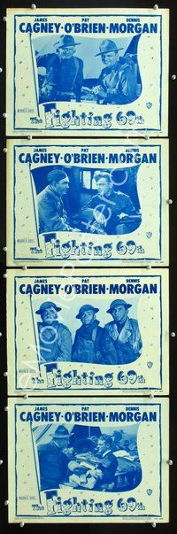 5g097 FIGHTING 69th 4 LCs R48 WWI soldiers James Cagney, Pat O'Brien!