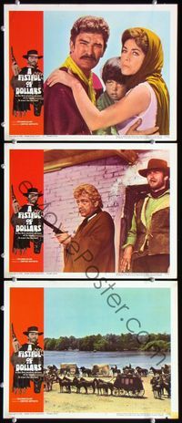 5g525 FISTFUL OF DOLLARS 3 LCs '67 Sergio Leone's Per un Pugno di Dollari, Clint Eastwood!
