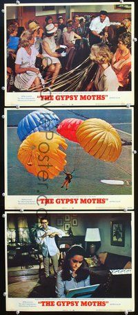 5g574 GYPSY MOTHS 3 LCs '69 Burt Lancaster, John Frankenheimer, cool sky diving image!