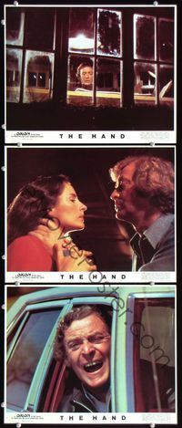 5g577 HAND 3 LCs '81 Oliver Stone, close-up image of Michael Caine, Andrea Marcovicci!
