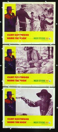 5g579 HANG 'EM HIGH 3 LCs '68 cool border art of Clint Eastwood, western classic!