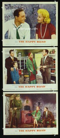 5g585 HAPPY ROAD 3 LCs '57 close-up of Gene Kelly & Barbara Laage!