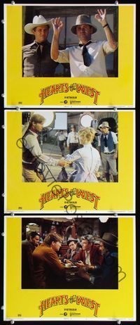 5g593 HEARTS OF THE WEST 3 LCs '75 Hollywood cowboy Jeff Bridges w/Andy Griffith & Alan Arkin!