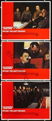 5g610 HITLER: THE LAST TEN DAYS 3 LCs '73 Alec Guinness as Adolf, images of Nazi officers!