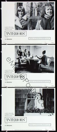 5g642 INTERIORS 3 LCs '78 classic directed by Woody Allen, Diane Keaton & Sam Waterston!