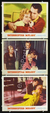 5g644 INTERRUPTED MELODY 3 LCs '55 Glenn Ford & Eleanor Parker, Roger Moore!