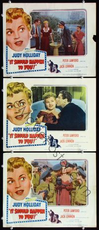 5g651 IT SHOULD HAPPEN TO YOU 3 LCs '54 sexy Judy Holliday, Peter Lawford, Jack Lemmon's first role!