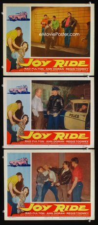 5g658 JOY RIDE 3 LCs '58 bad teens in police lineup, fistfight!