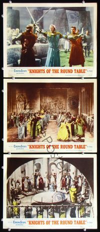 5g668 KNIGHTS OF THE ROUND TABLE 3 LCs '54 Robert Taylor, Mel Ferrer & Stanley Baker!