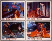5g182 LADY & THE TRAMP 4 LCs R72 art from Walt Disney romantic canine classic cartoon!