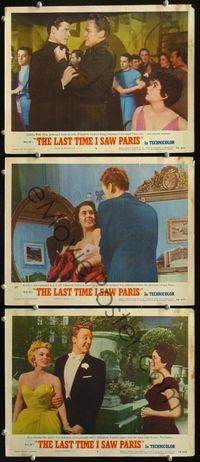 5g681 LAST TIME I SAW PARIS 3 LCs '54 Elizabeth Taylor, Van Johnson, Eva Gabor!