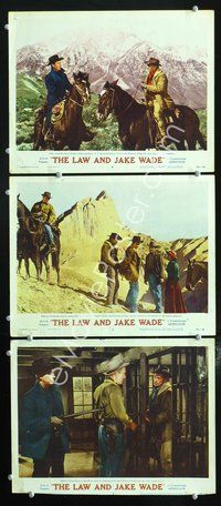 5g683 LAW & JAKE WADE 3 LCs '58 Robert Taylor, Richard Widmark, Patricia Owens!