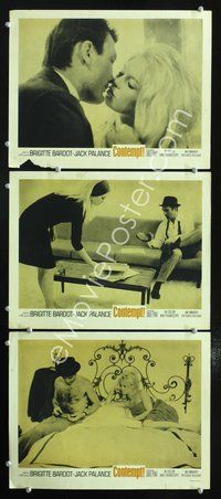 5g684 LE MEPRIS 3 LCs '63 Jean-Luc Godard directed, sexy Brigitte Bardot, Contempt!