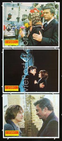 5g761 OBSESSION 3 LCs '76 Cliff Robertson & pretty Genevieve Bujold, Brian De Palma horror!