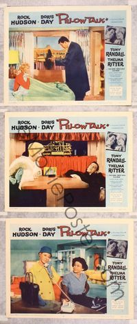 5g783 PILLOW TALK 3 LCs '59 bachelor Rock Hudson loves pretty career girl Doris Day!