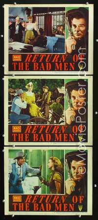 5g809 RETURN OF THE BAD MEN 3 LCs '48 cowboy Randolph Scott, Anne Jeffreys!