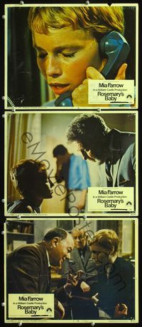 5g820 ROSEMARY'S BABY 3 LCs '68 Roman Polanski directed, Mia Farrow, creepy horror images!