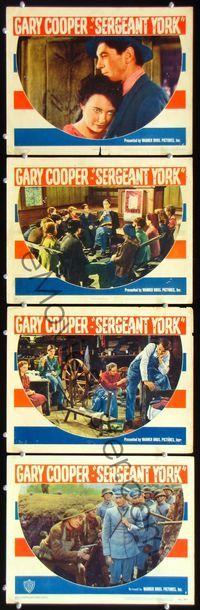 5g254 SERGEANT YORK 4 LCs '41 great images of Gary Cooper in uniform, Howard Hawks!