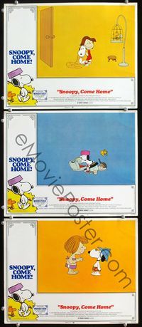 5g849 SNOOPY COME HOME 3 LCs '72 Peanuts, Charlie Brown, great images of Snoopy & Woodstock!