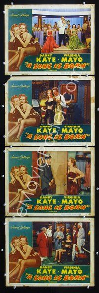 5g269 SONG IS BORN 4 LCs '48 Danny Kaye, Virginia Mayo, Howard Hawks directed!