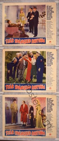 5g872 STAR SPANGLED RHYTHM 3 LCs '43 images of all of Paramount's best 1940s stars!