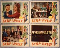 5g274 STEP LIVELY 4 LCs '44 Frank Sinatra, George Murphy, Gloria DeHaven, sexy dancer border art!