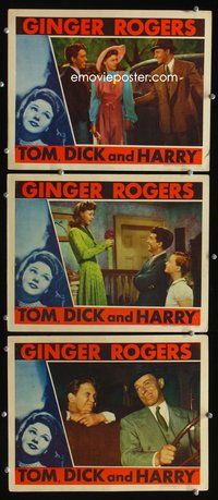 5g929 TOM, DICK & HARRY 3 LCs '41 pretty Ginger Rogers & Burgess Meredith!