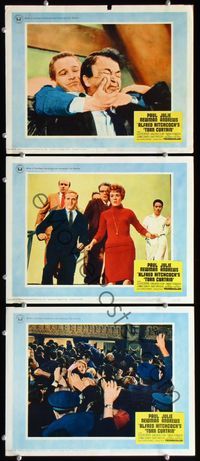 5g933 TORN CURTAIN 3 LCs '66 Paul Newman, Julie Andrews, Hitchcock tears you apart w/suspense!